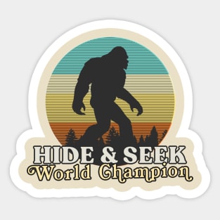 Retro Bigfoot Hide & Seek World Champion #2 Sticker